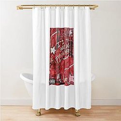 Waterpark Album 5 Funeral in Grey on a Painting Shower Curtain