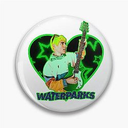 Waterparks band Awsten Knight Y2K Green Heart Pin
