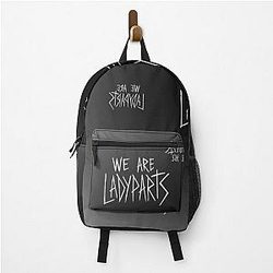 Black White Simple Lady Parts Logo Print Backpack for 2021 Mystical Lady Art Mask Bag