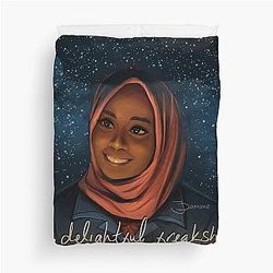 Amina from We Are Lady Parts Duvet Cover becomes:
Amina from We Are Lady Parts Duvet