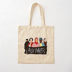Lady Parts Band Sticker Cotton Tote Bag