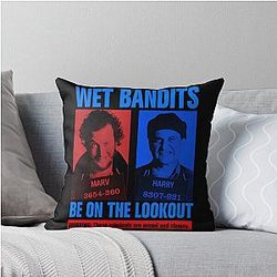 Wet Bandit Mug Shot Funny Christmas Throw Pillow