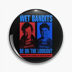 Wet bandits mugshot funny Christmas pin