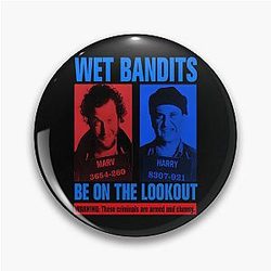 Wet Bandits Mugshot Funny Christmas Pin