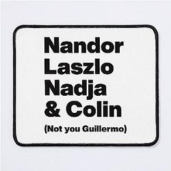 Nandor Laszlo and Colin - What We Do In the Shadows - Black Text Graphic Mouse Pad