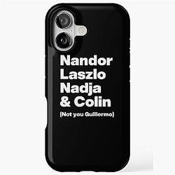 Nandor Laszlo Nadja and Colin - What We Do In the Shadows - White Text Graphic iPhone Case
