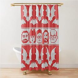 Ugly Christmas Sweater What We Do In The Shadows Version Shower Curtain