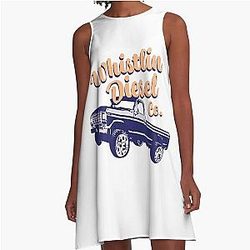 Whistlin Diesel Co Logo A-Line Dress