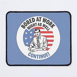 White collar worker at boring mouse pad