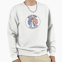 White Collar Sticker Nice to Meet You Pullover Sweatshirt