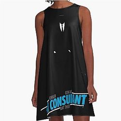White Collar Consultant A Line Dress