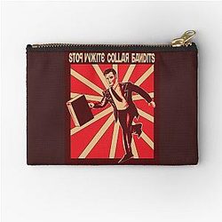 White Collar Bandits Zipper Pouch