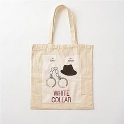 White Collar Cotton Tote Bag