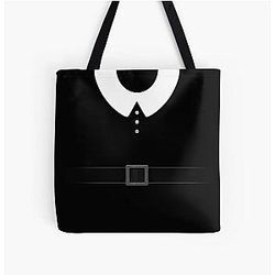 White collar witch dress with buckle Halloween costume All OVER Print Tote Bag