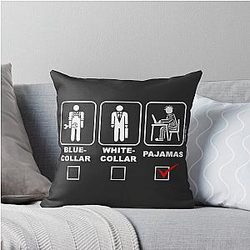 Blue collar or Pajama Throw Pillow