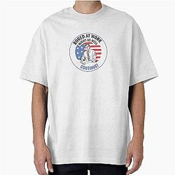 White collar, bored at work, oversized T shirt