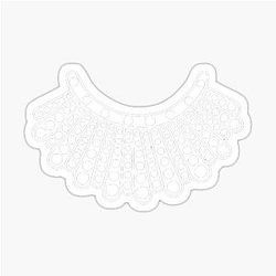 RBG White Collar Sticker