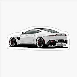 Aston Martin White Sticker