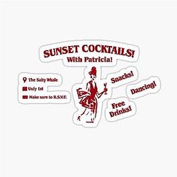 Widow's Bay Sunset Cocktails with Patricia Sticker