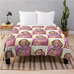 William Shakespeare Portrait Throw Blanket