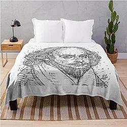 William Shakespeare ink portrait Throw Blanket