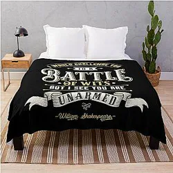 Battle of Wits - Funny William Shakespeare Quote Throw Blanket