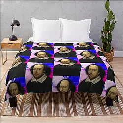 William Shakespeare Artwork - William Shakespeare Portrait Throw Blanket