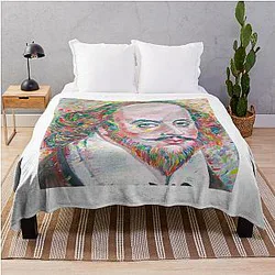 William Shakespeare oil portrait throw blanket