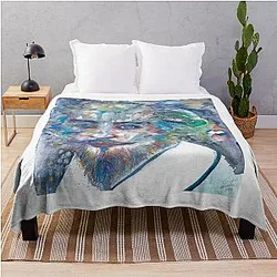William Shakespeare watercolor portrait throw blanket