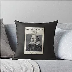 William Shakespeare Portrait Throw Pillow