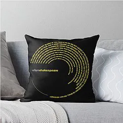 William Shakespeare famous quotes gold Throw Pillow