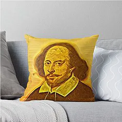 William Shakespeare Artwork - William Shakespeare Portrait Throw Pillow