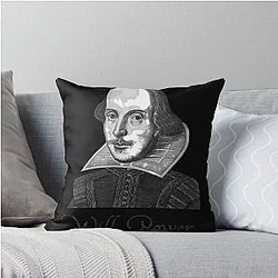 William Shakespeare Willpower Throw Pillow