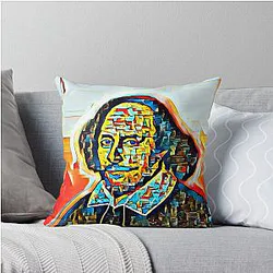 William Shakespeare Portrait Throw Pillow