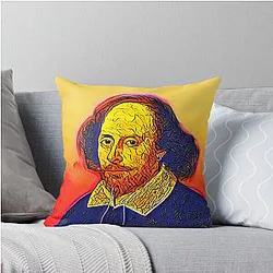 William Shakespeare Artwork - Shakespeare Portrait - Wall Art Throw Pillow