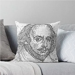 William Shakespeare ink portrait Throw Pillow