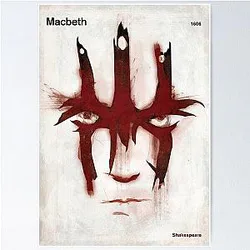Macbeth William Shakespeare Literary Art for Theatre Lovers Poster