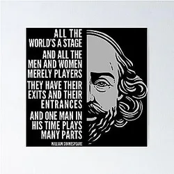William Shakespeare Inspirational Quote Poster
