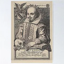 Vintage William Shakespeare Portrait Poster