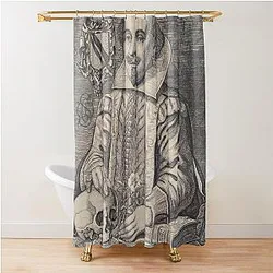 Vintage William Shakespeare portrait shower curtain