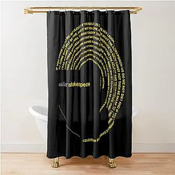 William Shakespeare Famous Quotes Gold Shower Curtain
