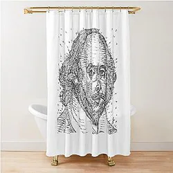William Shakespeare ink portrait Shower Curtain