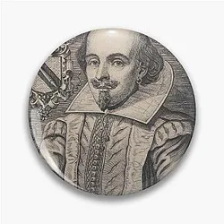 Vintage William Shakespeare Portrait Pin