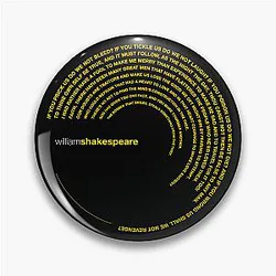 William Shakespeare Famous Quotes Poster Pin