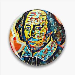 William Shakespeare Artwork - Portrait - Wall Art Pin