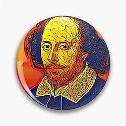 William Shakespeare Artwork - William Shakespeare Portrait - William Shakespeare Wall Art Pin