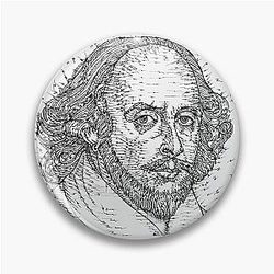 William Shakespeare Ink Portrait Pin