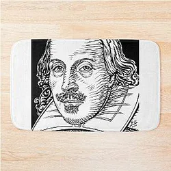 William Shakespeare Ink Portrait Bath Mat