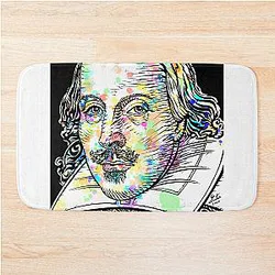 William Shakespeare watercolor portrait Bath Mat