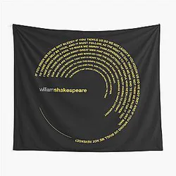 William Shakespeare Famous Poster gold Tapestry